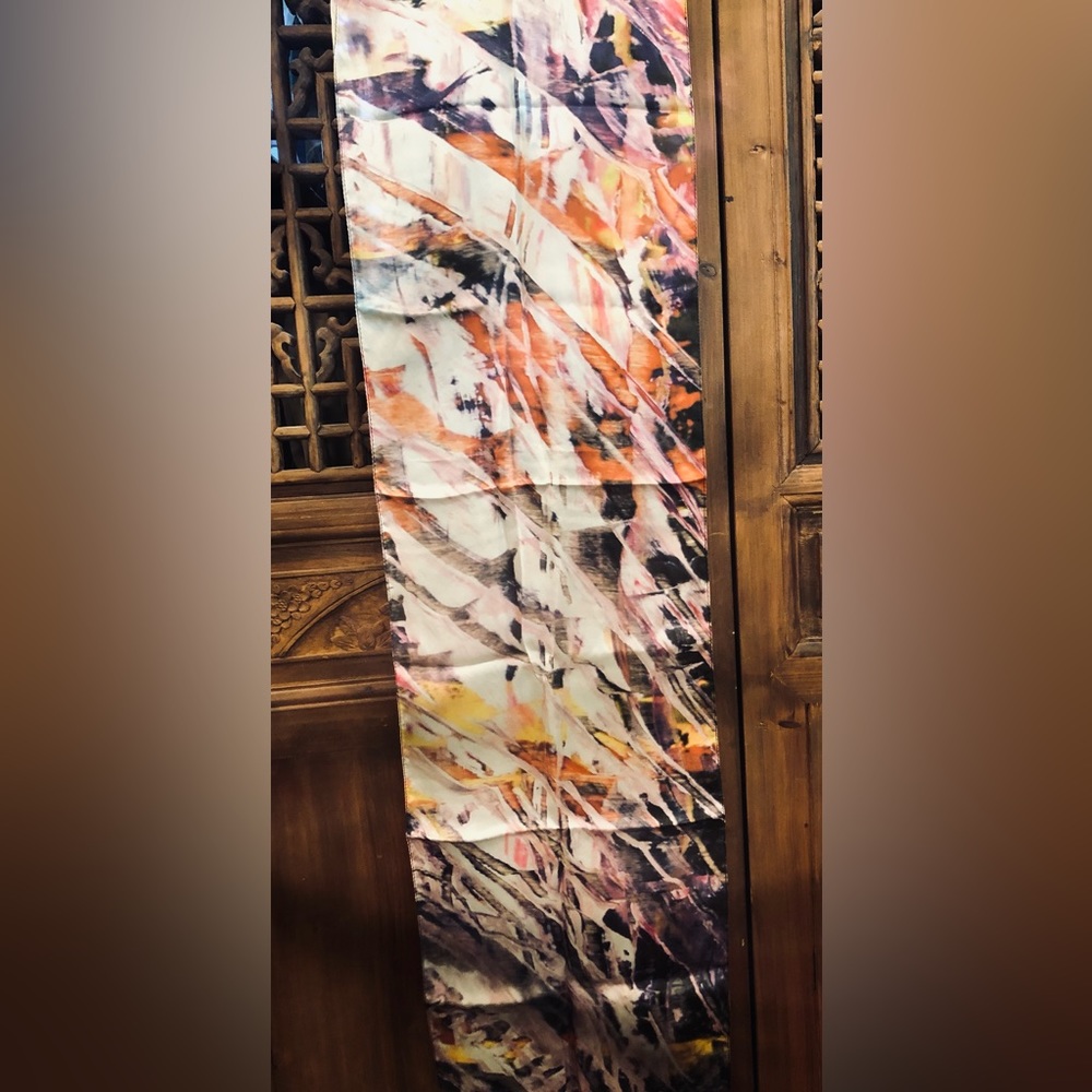 Wearable Art!! Abstract art silk scarf